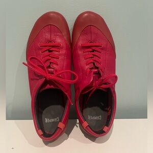 Camper | Red Leather Lace Up Shoes